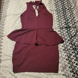 Maroon peplum dress